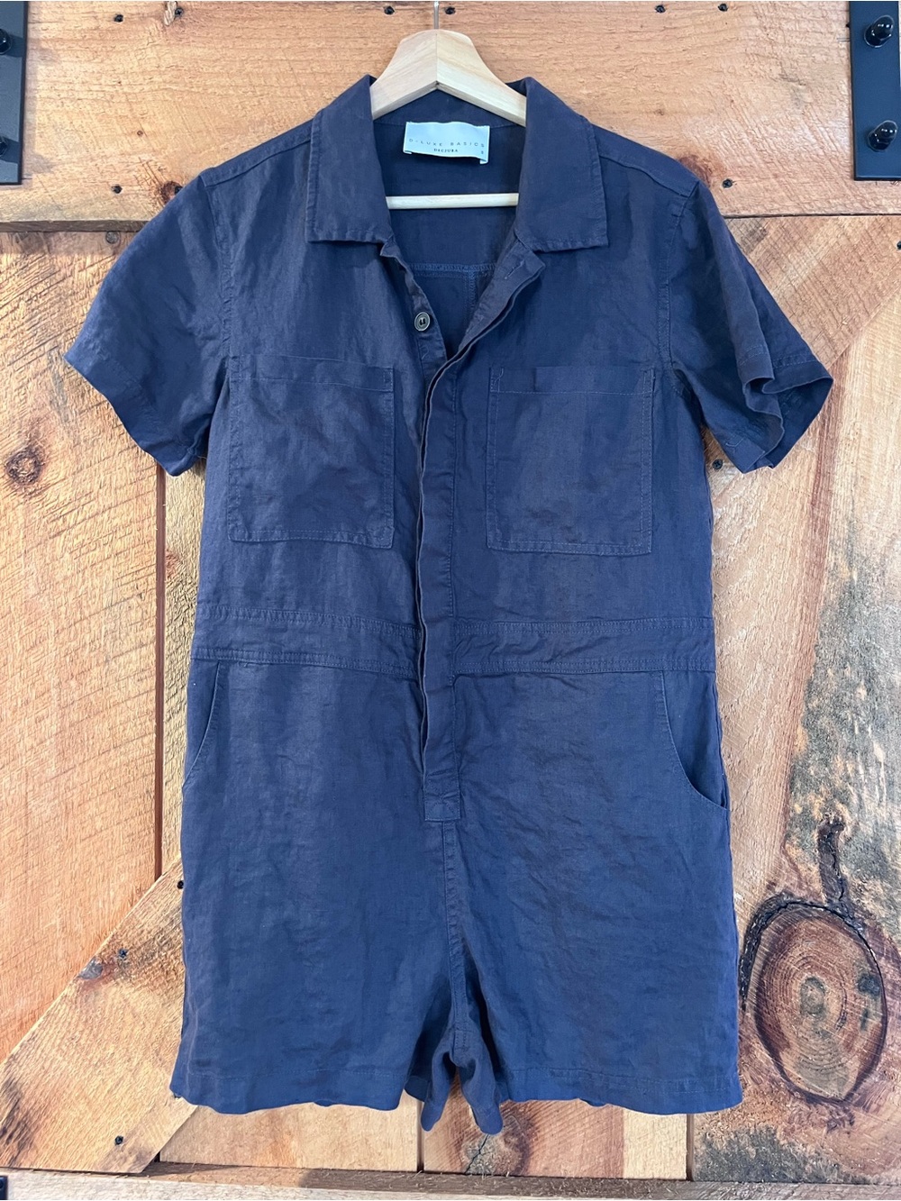 D Luxe Basics- Linen Romper Small